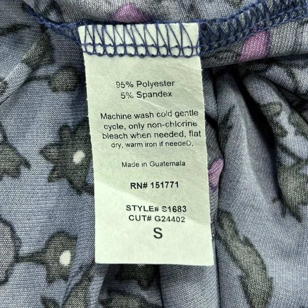 Gilli Skirt Women's Small Purple Floral Flowers Midi Pull On Stretch Lightweight